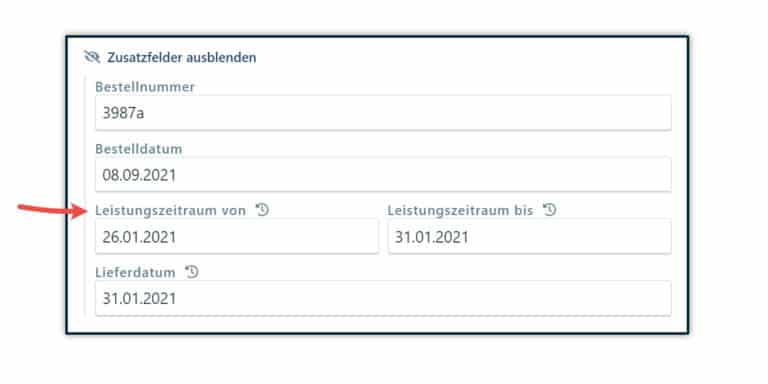 Leistungszeitraum und Lieferdatum werden nun automatisch ausgelesen.